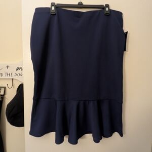 3/$15 Women's Navy Flounce Hem Skirt
